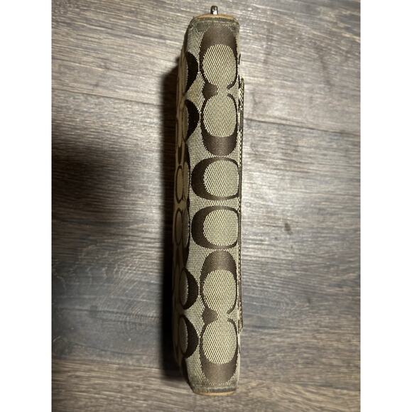 COACH SIGNATURE PENELOPE ACCORDIAN ZIP AROUND WALLET BROWN (used Original) - Picture 11 of 13